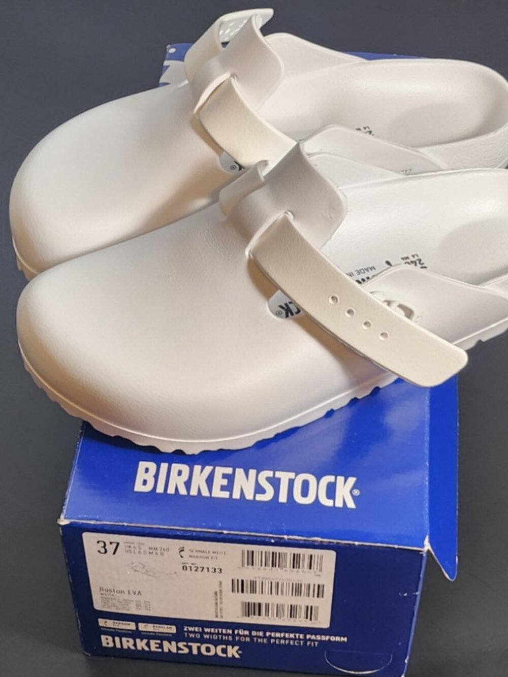 New in Box Birkenstock Women Boston Eva Ivory Mules EUR 37